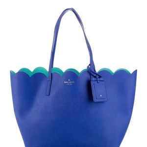 Blue scalloped Kate spade purse